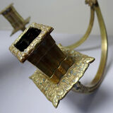 Chandelier mural 2 flames style High Era 19th century gilded bronze "in the financial style"