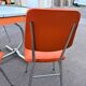 Formica leatherette chair with orange table, vintage 70s Space Age