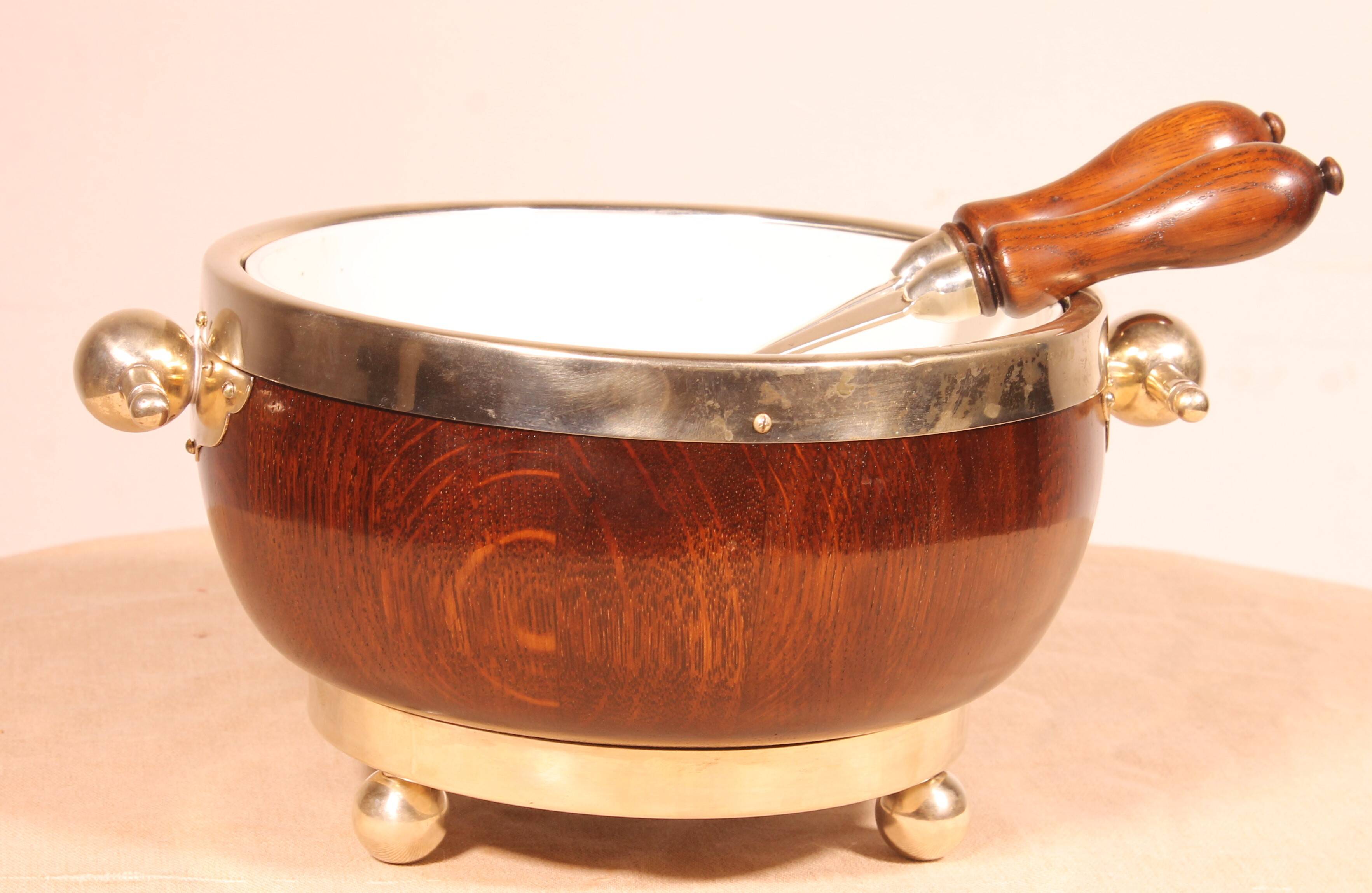 Salad Bowl with Its Cutlery 19th Century