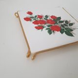 Underside faience bouquet of roses- Vintage