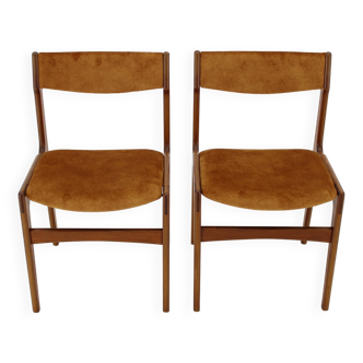 1960s Pair of Danish Teak Dining Chairs , Restored