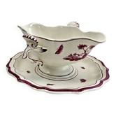 Saucière Gien paysages roses 1938/1960