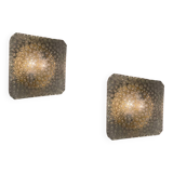 Mid Century Bubble Hustadt Crystal Glass Sconces Set of 2
