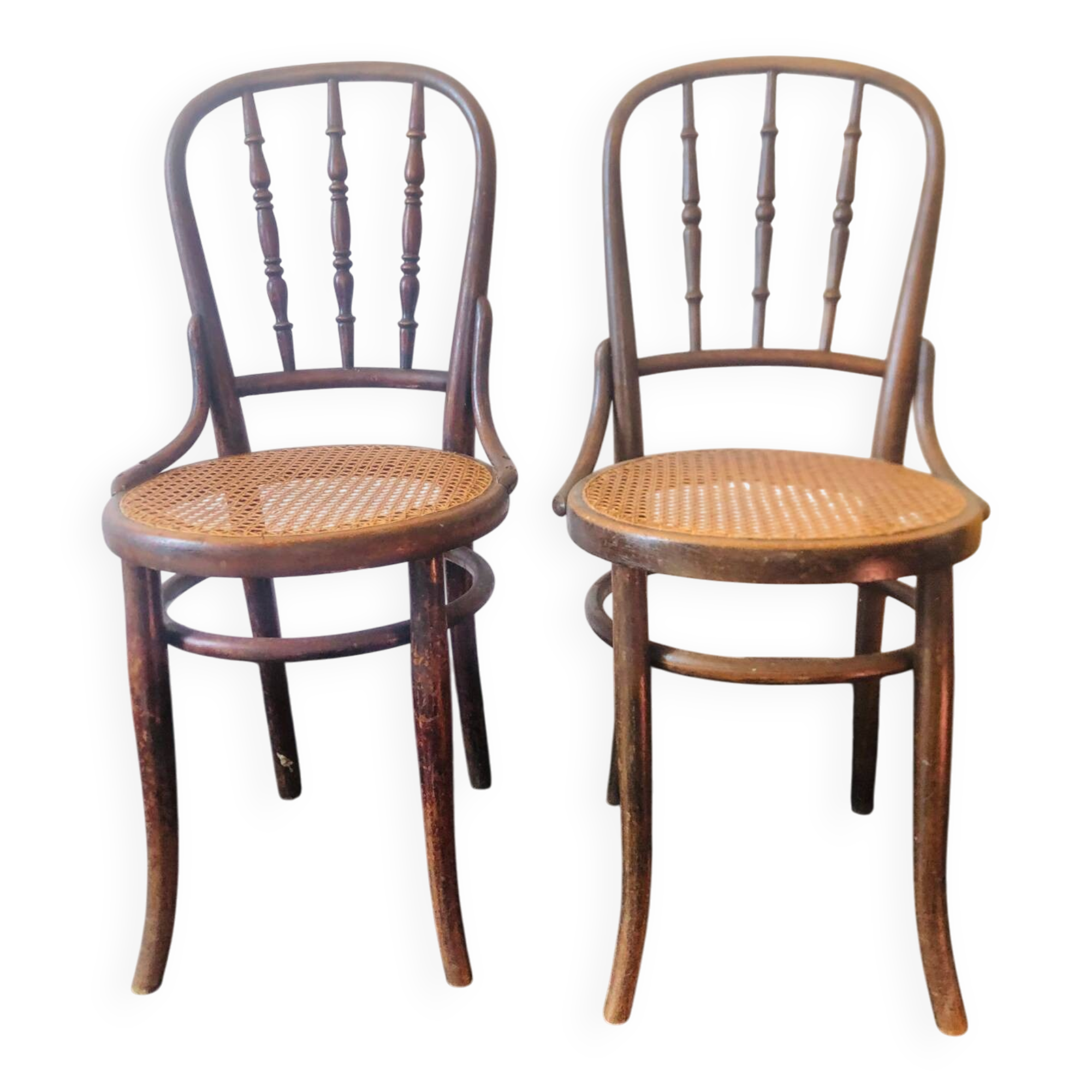 Pair of bistro chairs signed Thonet
