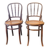 Pair of bistro chairs signed Thonet