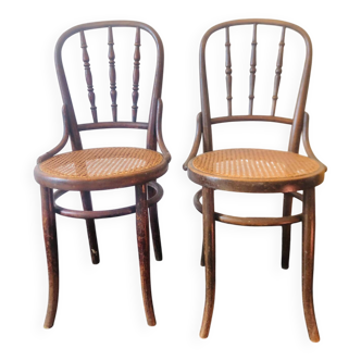 Pair of bistro chairs signed Thonet