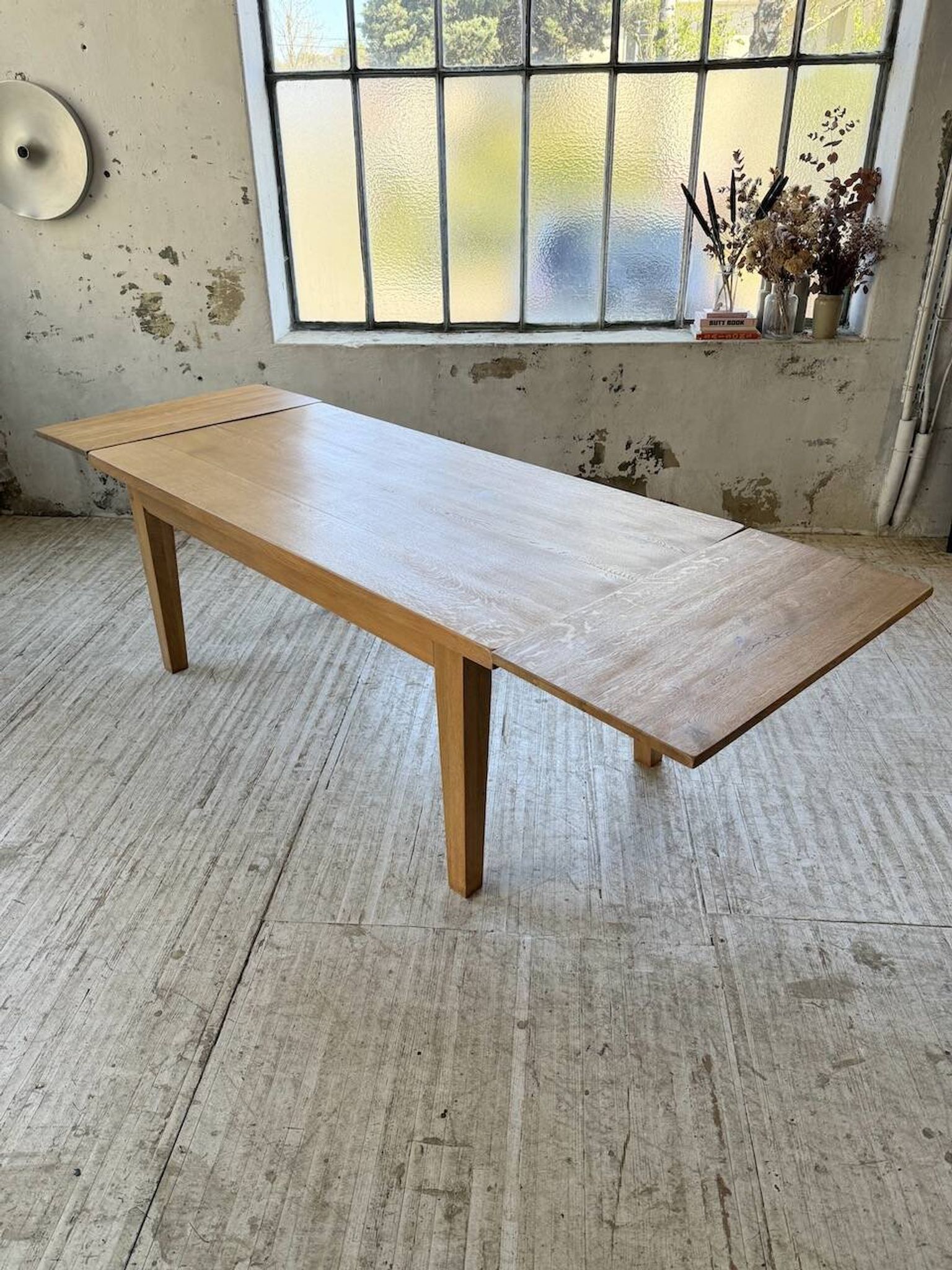 Table de ferme extensible en chêne massif