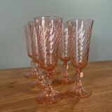 6 Rosaline Twisted Pink Champagne Flutes