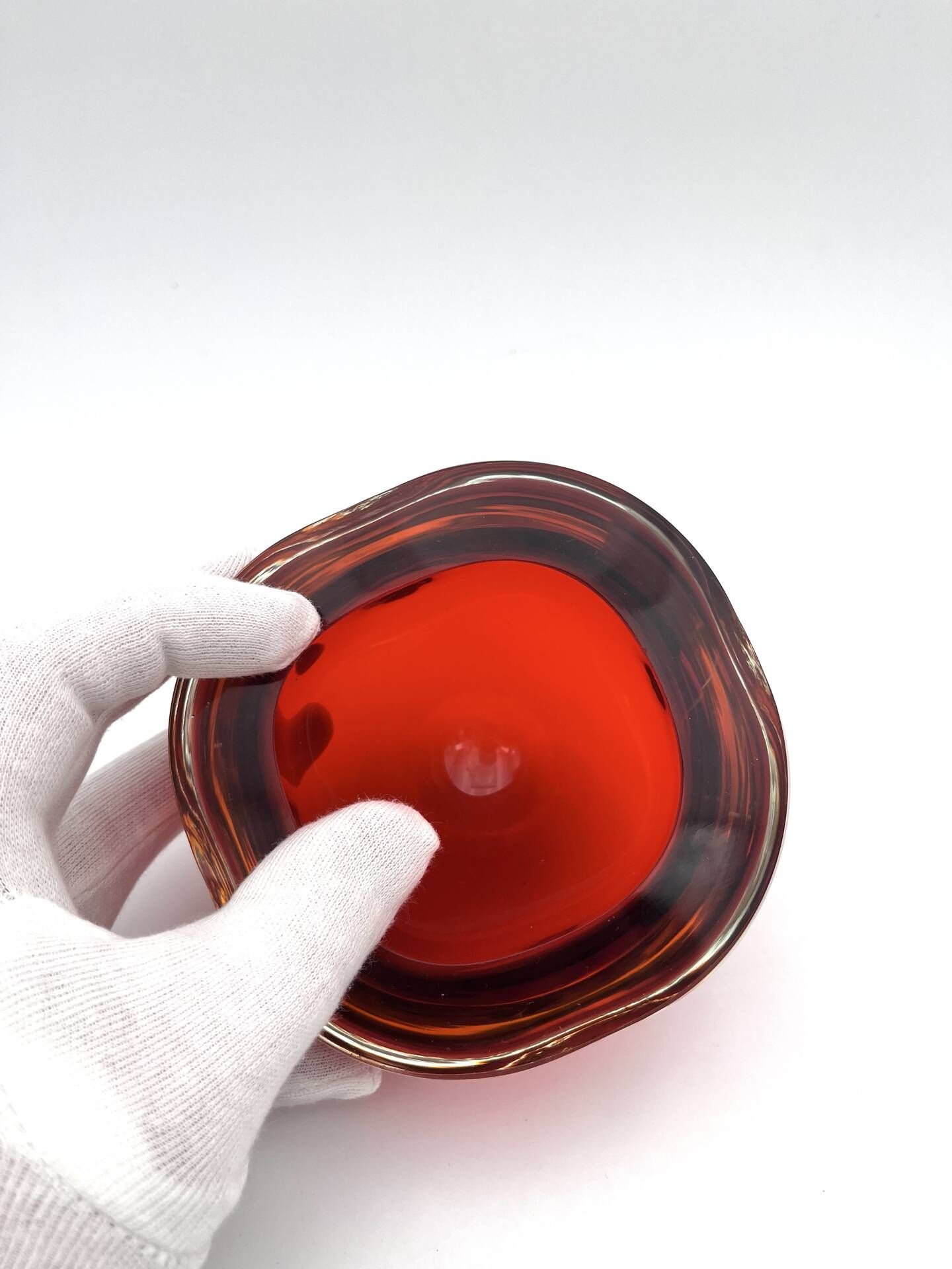 Sommerso Flavio Poli Ashtray Bowl 1.2kg Murano 1960