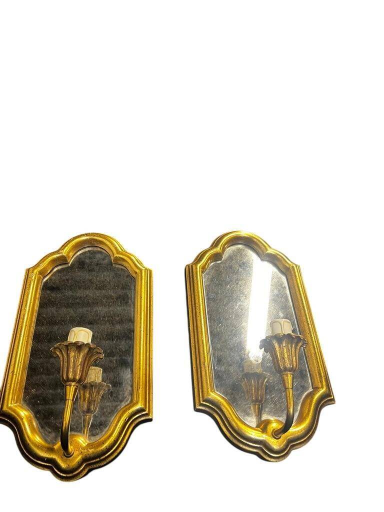 Ensemble de 2 appliques murales vintage 'dorées' deknudt