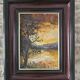 Oil on Canvas Landscape One Evening at the Hatching Pond Signed Gilles Laverne