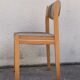 Suite of 4 chairs self beech brass and wool 1960