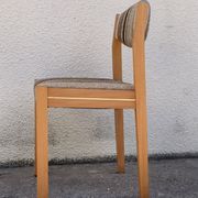 Suite de 4 chaises self hêtre laiton et laine 1960