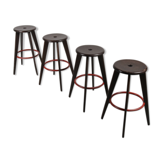 2000s Tabouret Haut bar stools  designed by Jean Prouvé, manufactured by Vitra in Germany