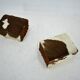 red brown leather cowhide footstools , poufs, 80s