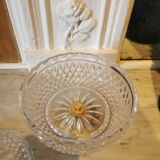 Chiselled crystal sugar box