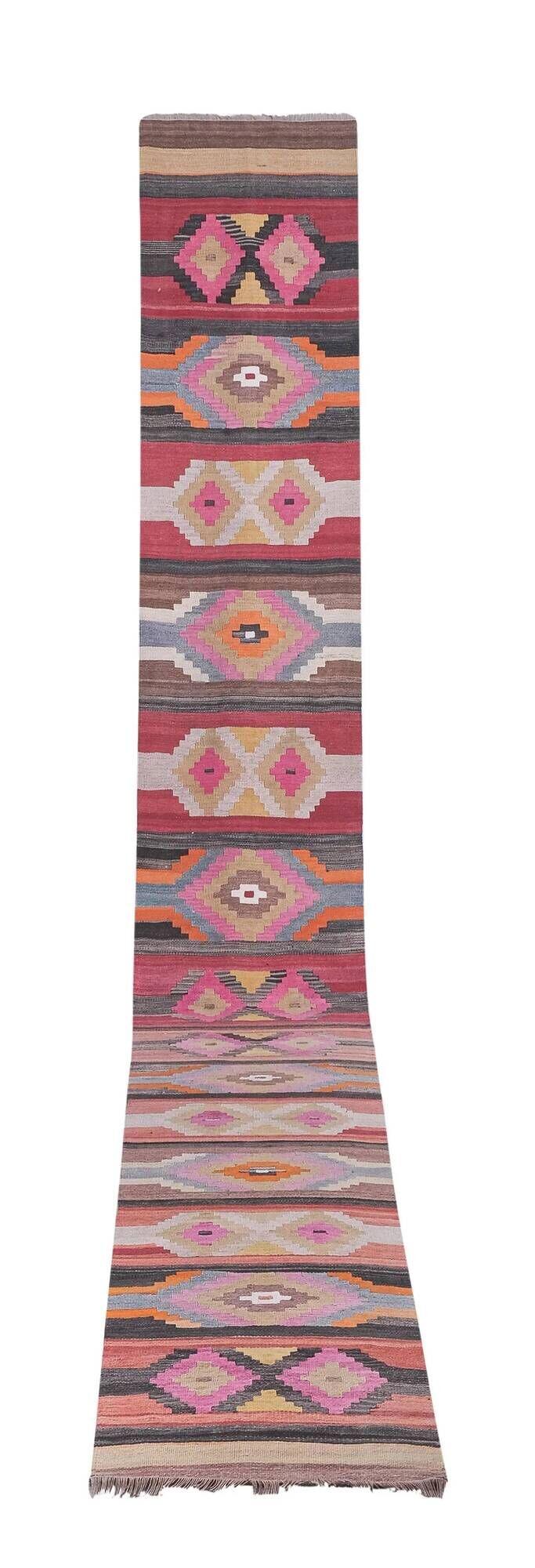 Vintage Turkish hallway rug 78x642 cm