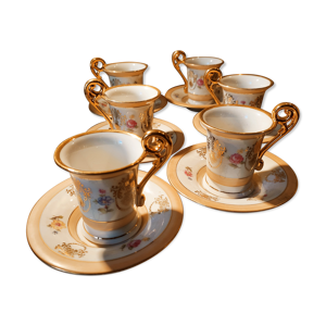 Set de 6 tasses à moka et soucoupes