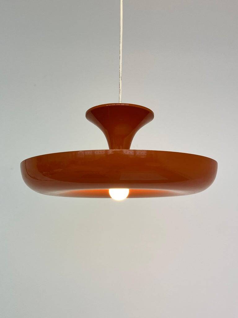 Very rare midcentury orange pendant, Denmark, 1970