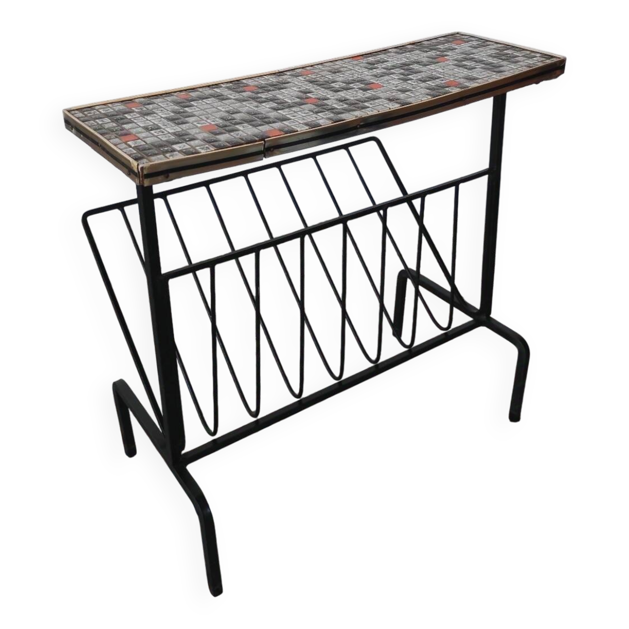 Ceramic and metal magazine rack
