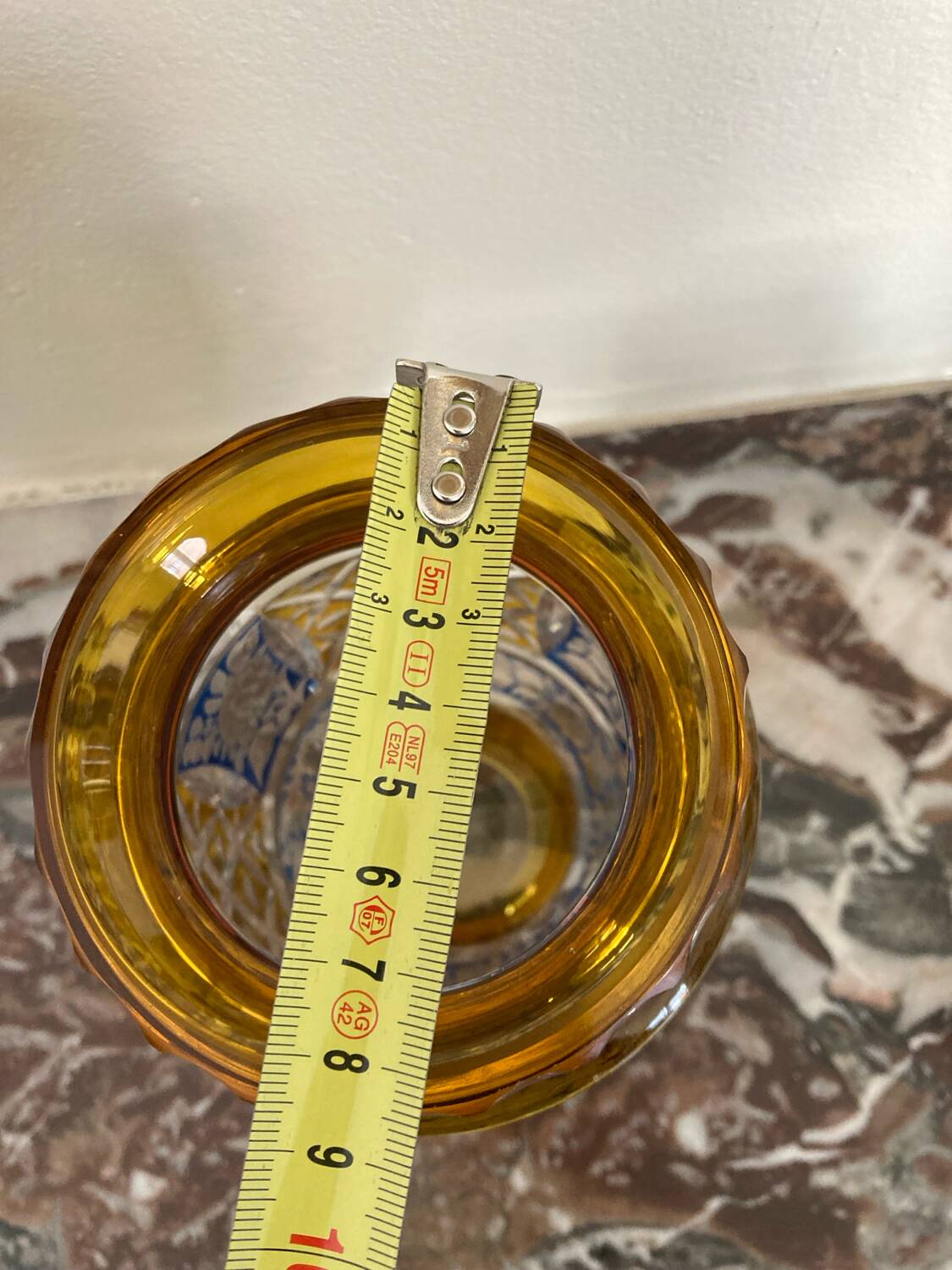 Art Deco polychrome crystal vase