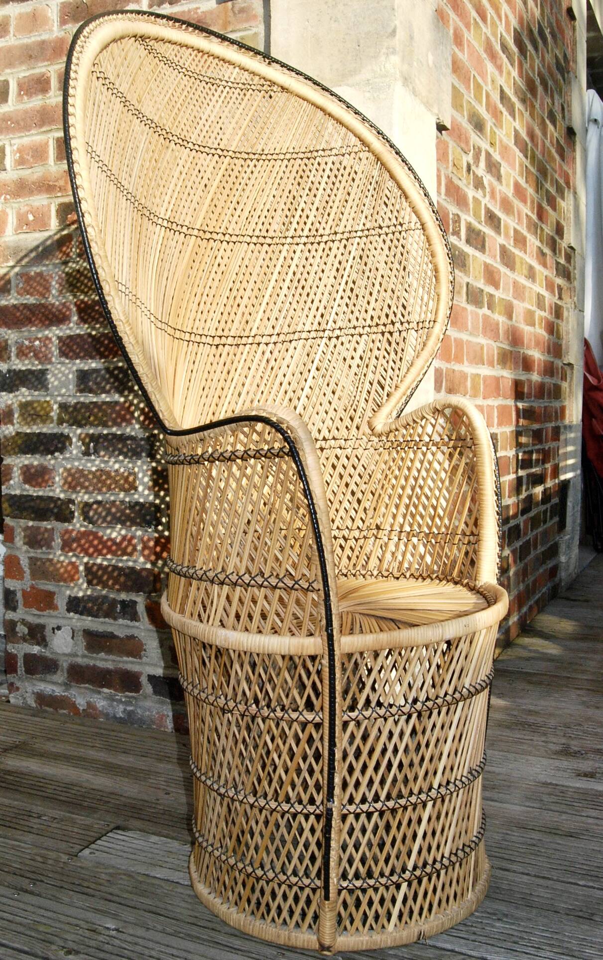 Emmanuelle armchair in 1970s rattan