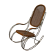 Vintage brass curved wooden rocking chair