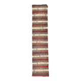 2x10 Kilim Red & Beige Hallway Kilim Runner, 69x316 Cm