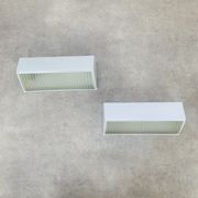 Pair of Holophane Prismopal wall lights, 1950s design.
