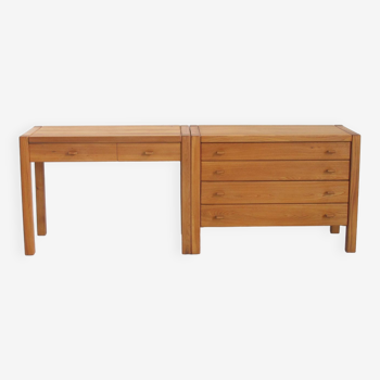 Regain solid elm desk and chest of drawers set