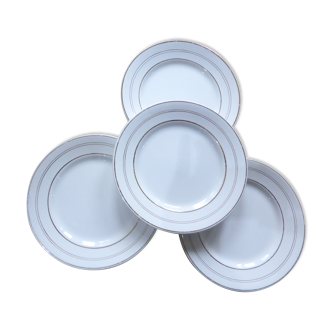 Assiettes dessert x4 porcelaine de St Amand