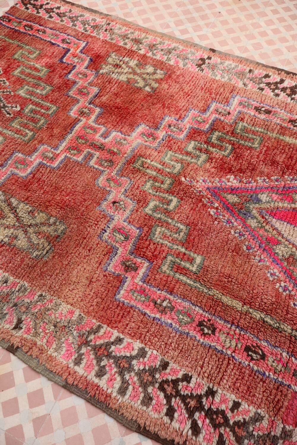 Vintage pink Berber rug