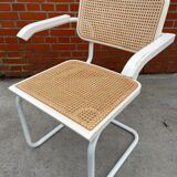 Cesca Chair model with armrest in white