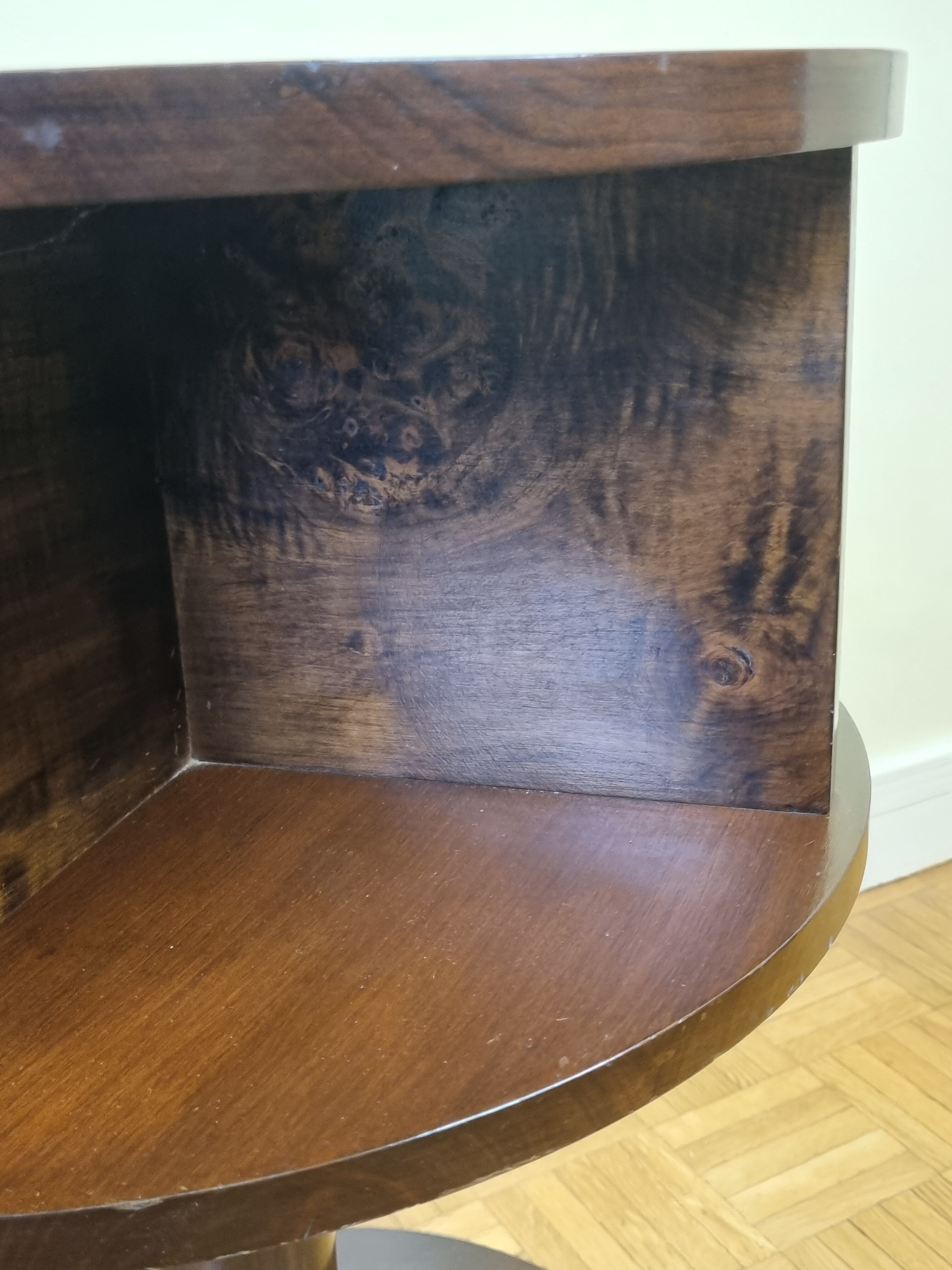 Solid wood pedestal table in Art Deco style