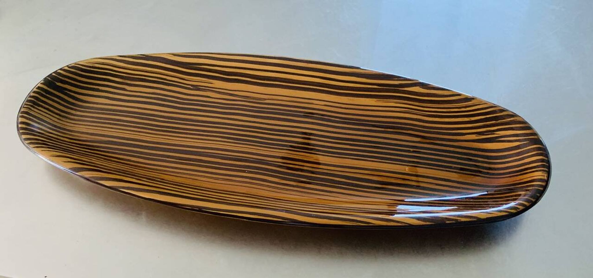 Large vintage ceramic dish by Sarreguemines, circa 1970's