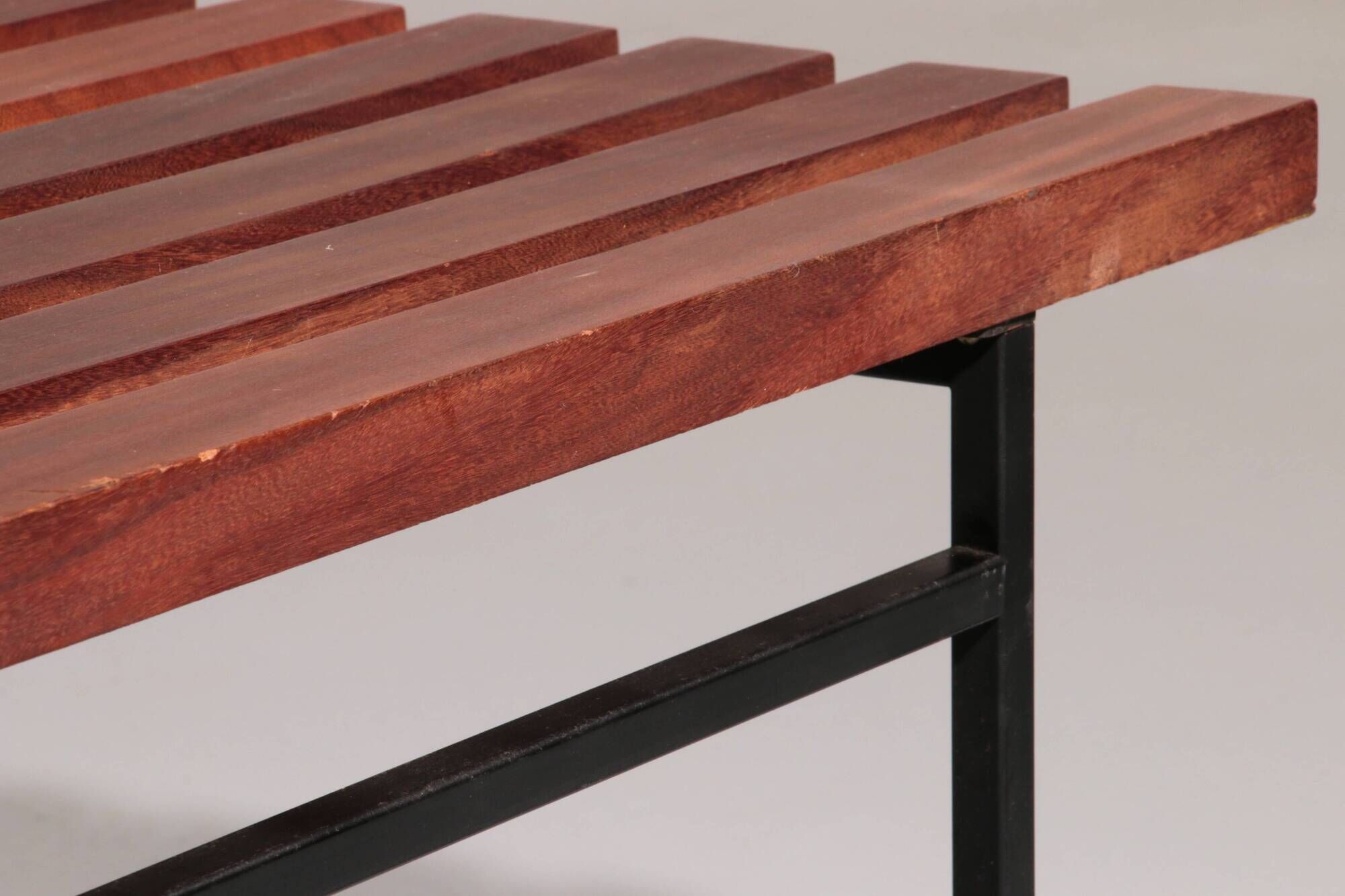 Mid-Century Meranti Wood Bench 1960 Italy