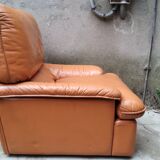 Fauteuil en cuir marron