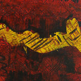 Roald Ditmer, Abstract Composition, Oil on Canvas Paintings, 1999, Framed