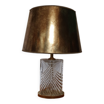 Table lamp in cut crystal and brass from the 70s