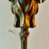 Tripod candle holder in bronze " cerf " XIXth vennerie
