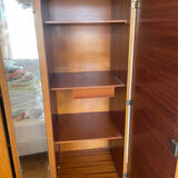 Scandinavian wardrobe with 2 doors and 1 mirror from the 1970s.