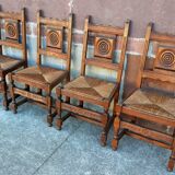 4 chaises basque en chêne