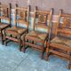 4 Basque oak chairs