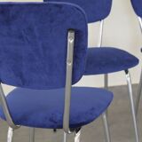 4 chairs 1960 formica velvet blue