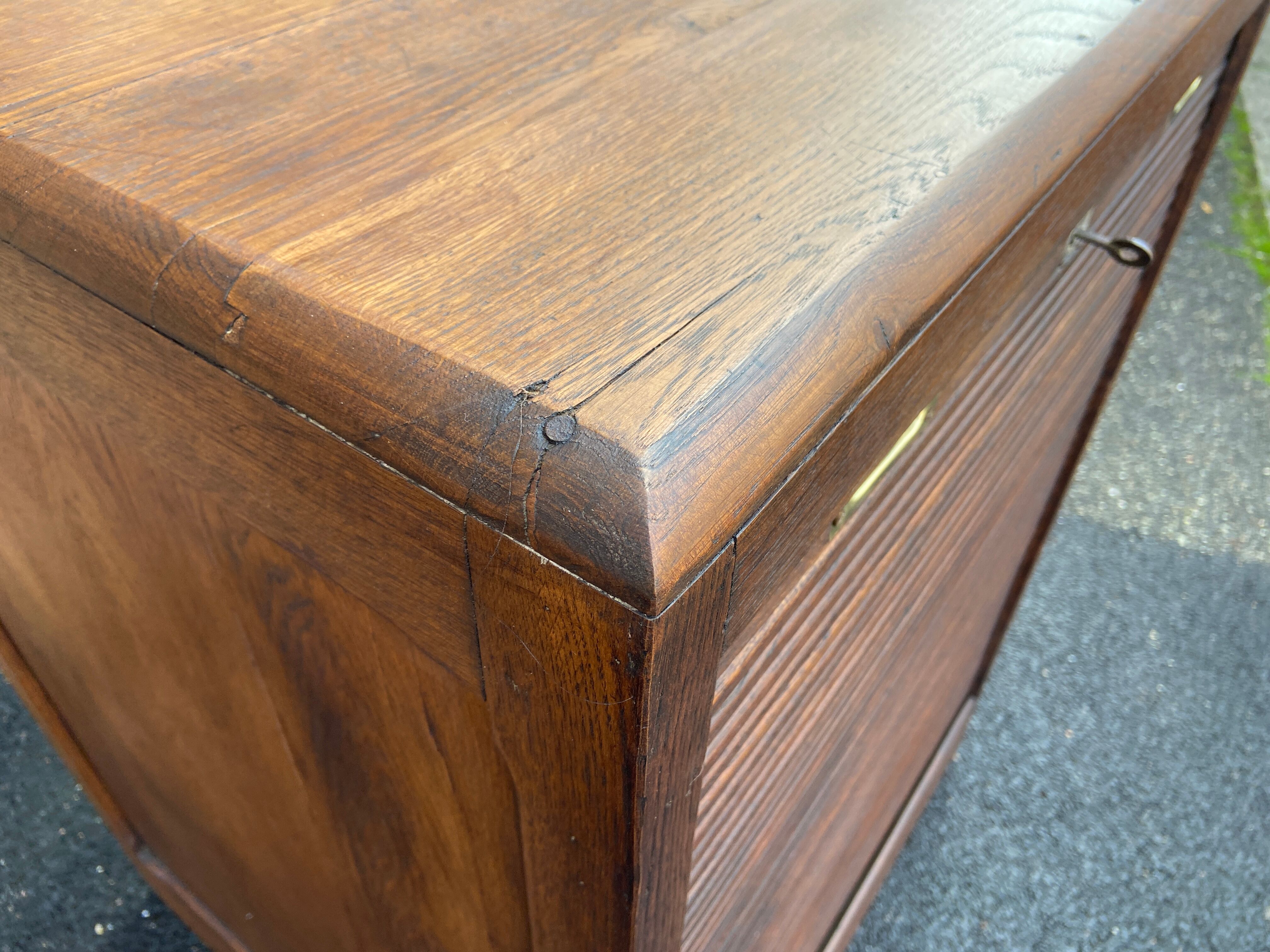 Art Deco sliding curtain binder cabinet