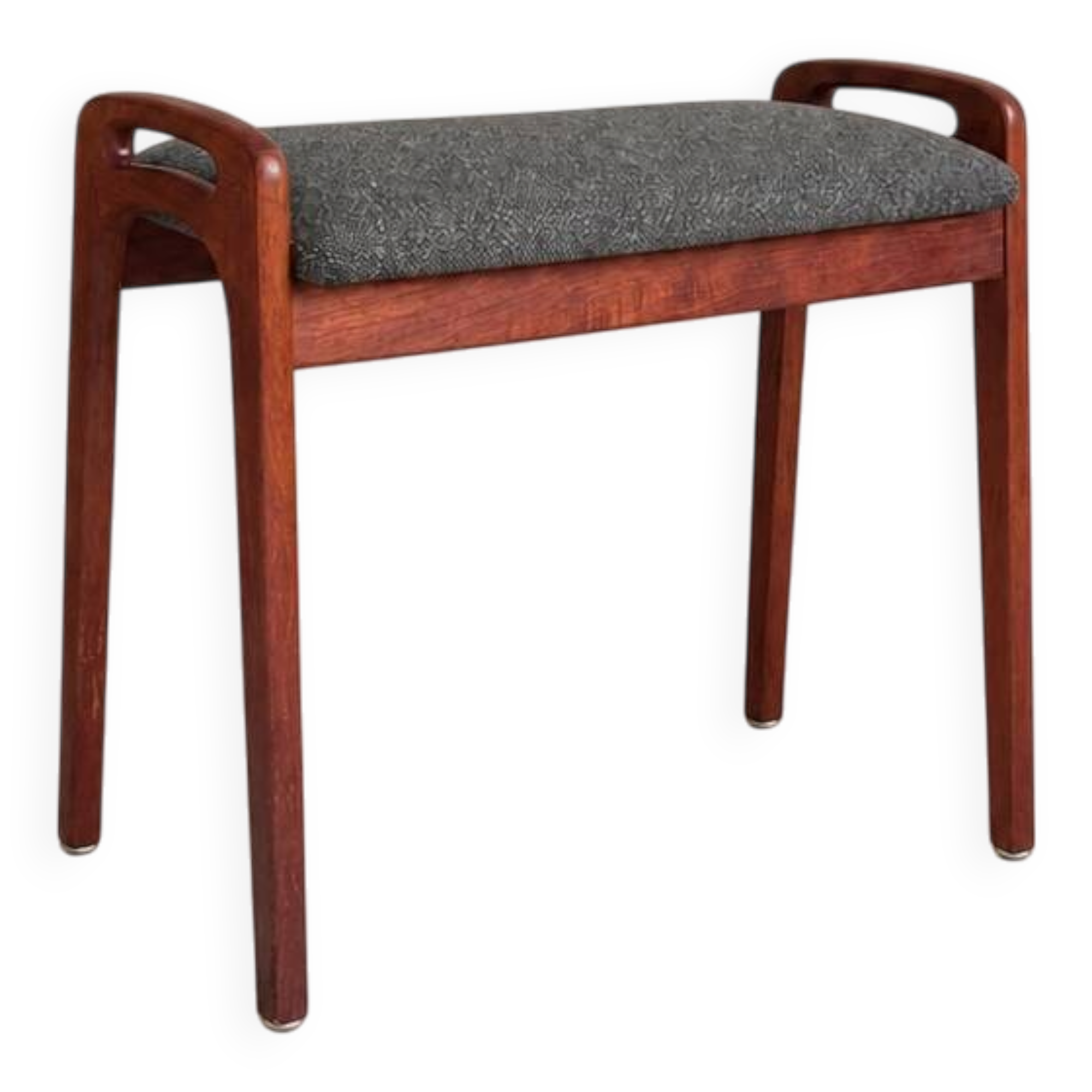 Teak piano bench attributed to Johannes Andersen for Uldum Møbelfabrik.
