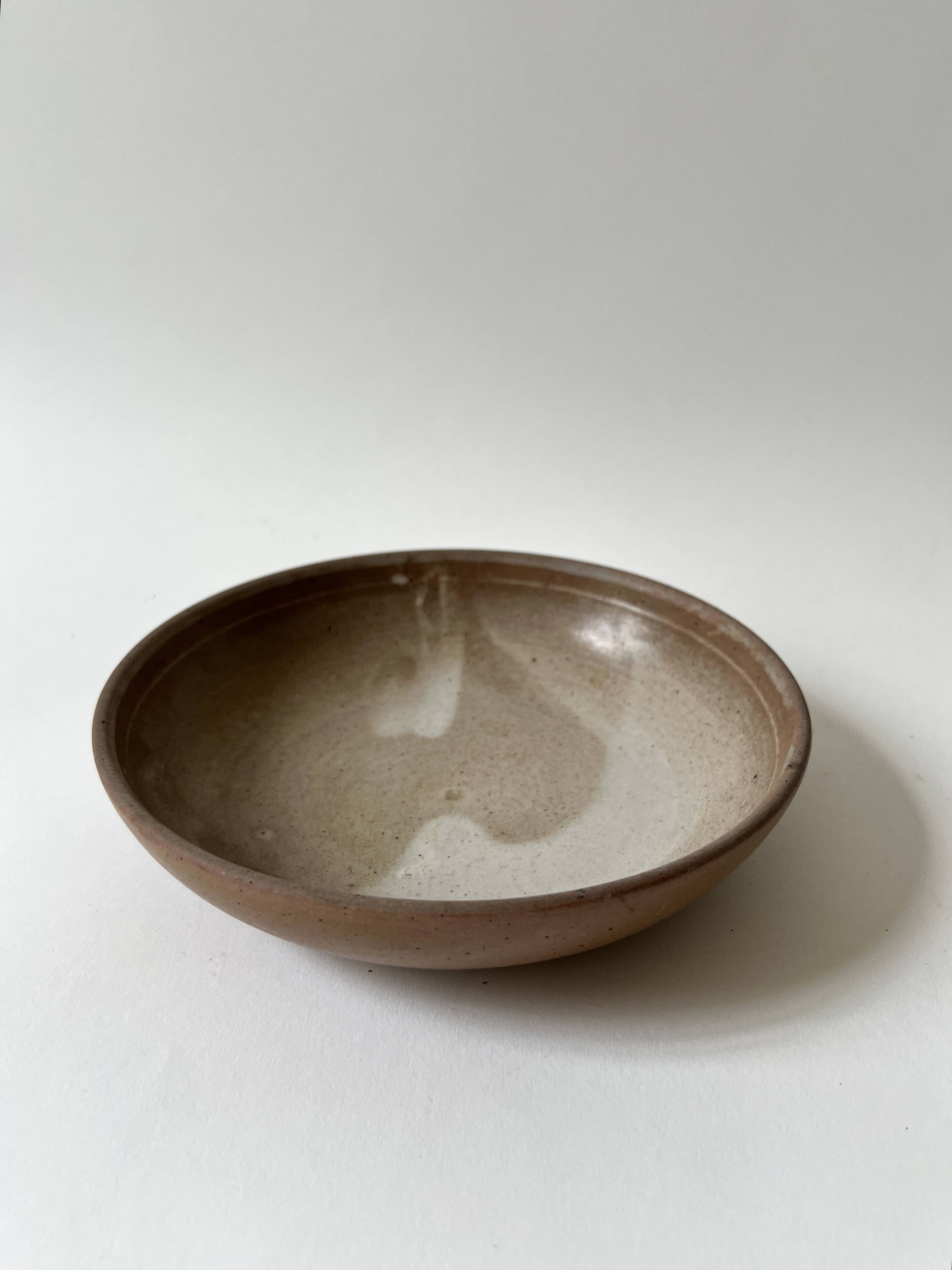 small salad bowl / deep dish in enamelled stoneware, France 1970