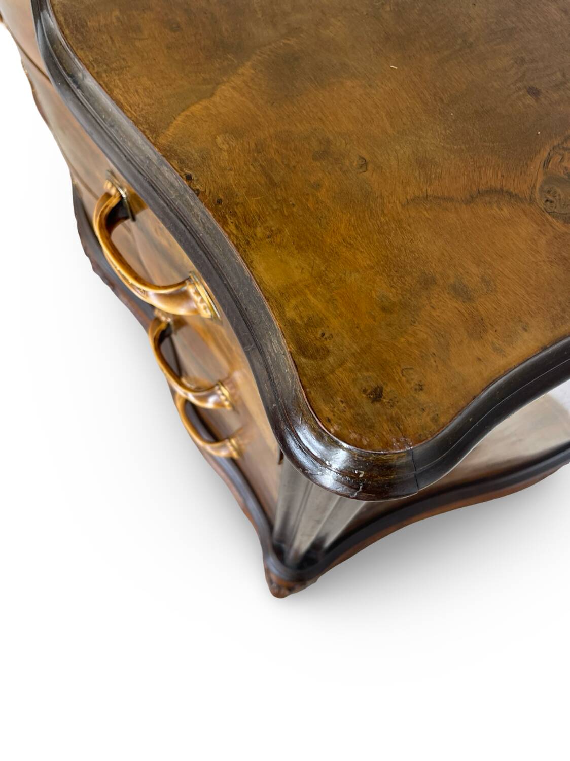 Commode italienne Art déco en loupe de noyer, années 1940-50