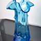 Blue seguso vase in murano glass, italy, 1970