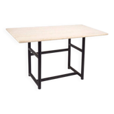 Metal and travertine work table, 1980s